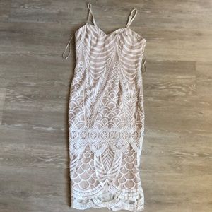 White and cream lace dress